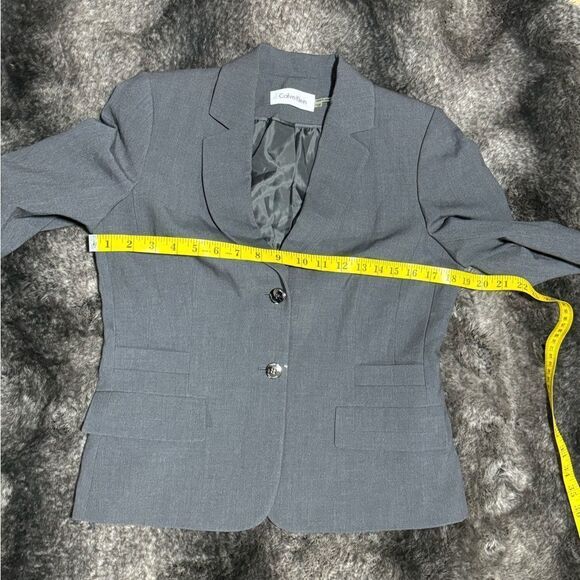 Calvin Klein Women 10P Gray Rayon Blend Blazer Career Office Rayon Blend - Picture 7 of 11